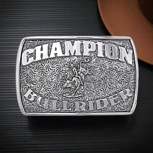 Montana Silversmiths Fine‎ Silver Champion Bull Rider Buckle Retail $130 ~ NEW